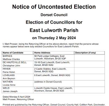  - Uncontested Election